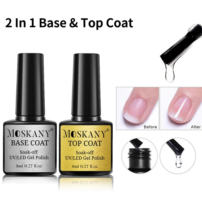 Acrylic No-acid Primer Air Dry Nails Art Set With Base Coat And Top