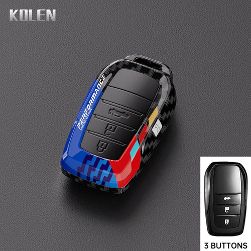 ABS Carbon Fiber Car Key Case Cover For Toyota Corolla Land Cruiser