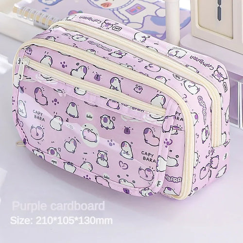 High Quality Kapibara Cartoon Pencil Case with Flip Top for Easy