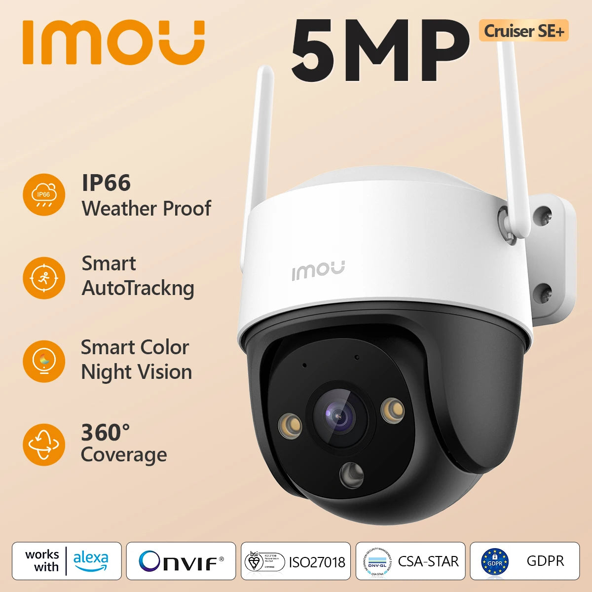 IMOU Cruiser SE+ 3MP/5MP Outdoor Wi-Fi Camera Color Night Vision IP66
