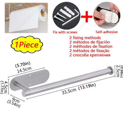 1/2PCS Kitchen Paper Towel Holder Toilet Paper Holder Adhesive Tissue