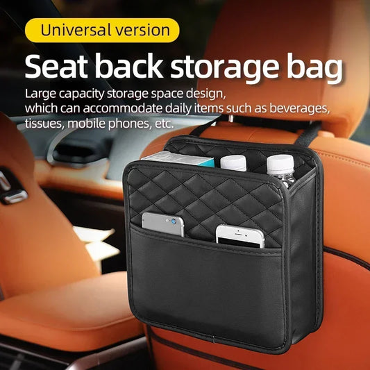 2024 Multi-functional car seat storage bag Leather storage bag Garbage