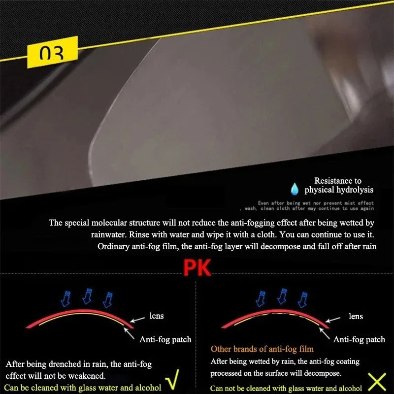 Motorcycle Helmet Mirror Rainproof Film Rainproof Anti Fog Sticker