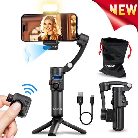 AXNEN M02 Gimbal Smartphone Stabilizer 3-Axis Anti-shake Video Record