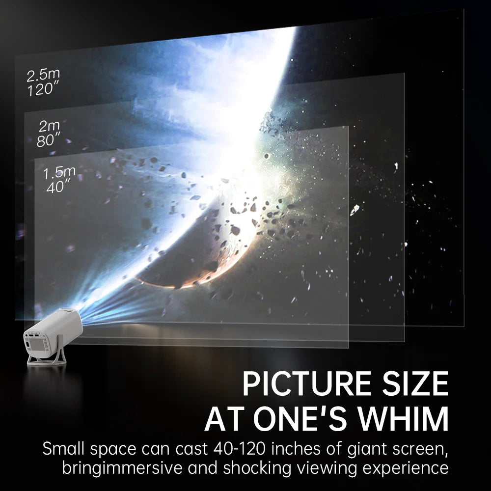 HONGTOP S40 Android 11 Mini Projector Support 4K 1080P 2.4G/5GWIFI