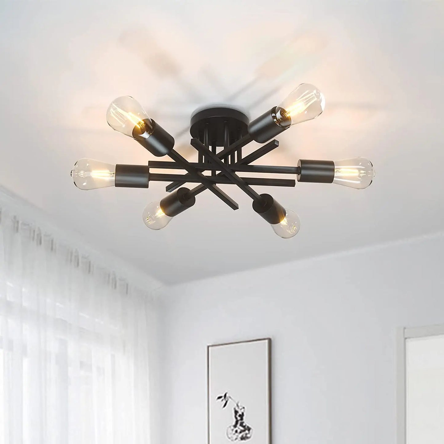 Semi Flush Mount Modern Chandelier Mid Century Modern Chandelier Close