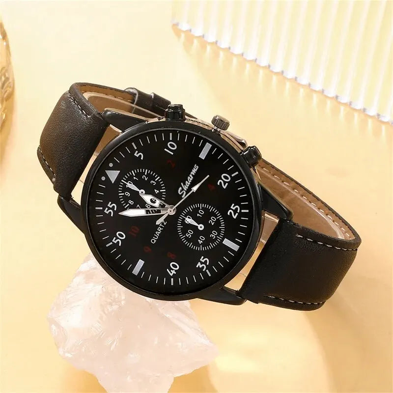5PCS Set Fashion Mens Sports Watches Man Business Quartz Wristwatch