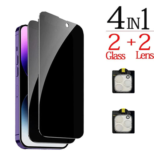 Anti-Spy Glass For iPhone 16 15 14 13 Pro Max Privacy Screen