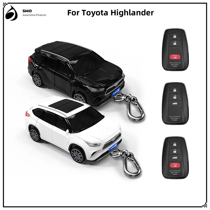 For Toyota Highlander Key Cover With Light Car Key Fob Car Model Key