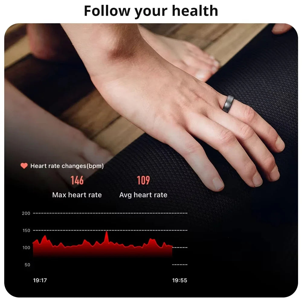 Smart Ring Heart Rate Blood Pressure Blood Oxygen Sleep Monitor