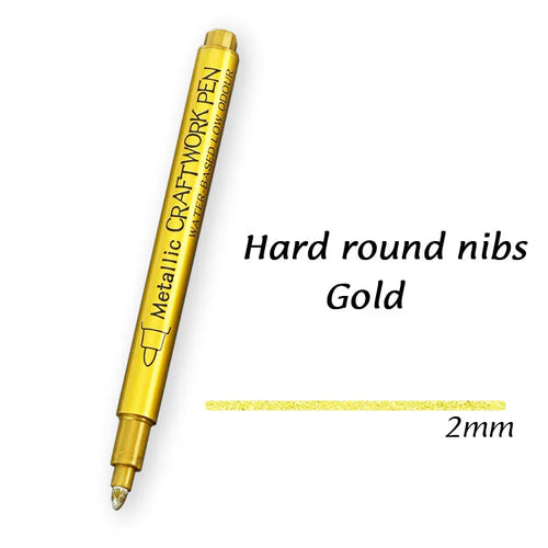 1/2Pcs Brush Metallic Marker Pens Gold Silver Permanent Art Markers