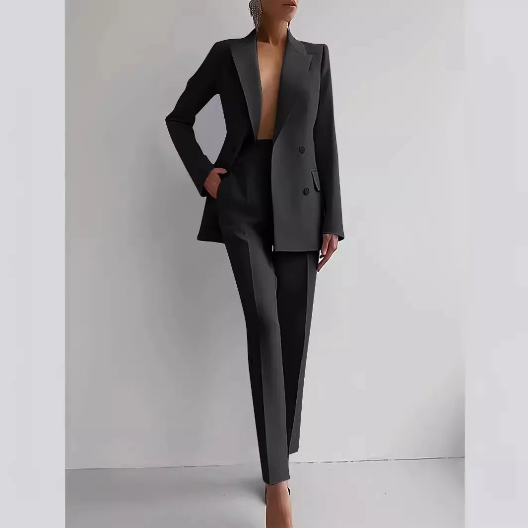 office blazer pants two piece set womne fashion buton suit coats two