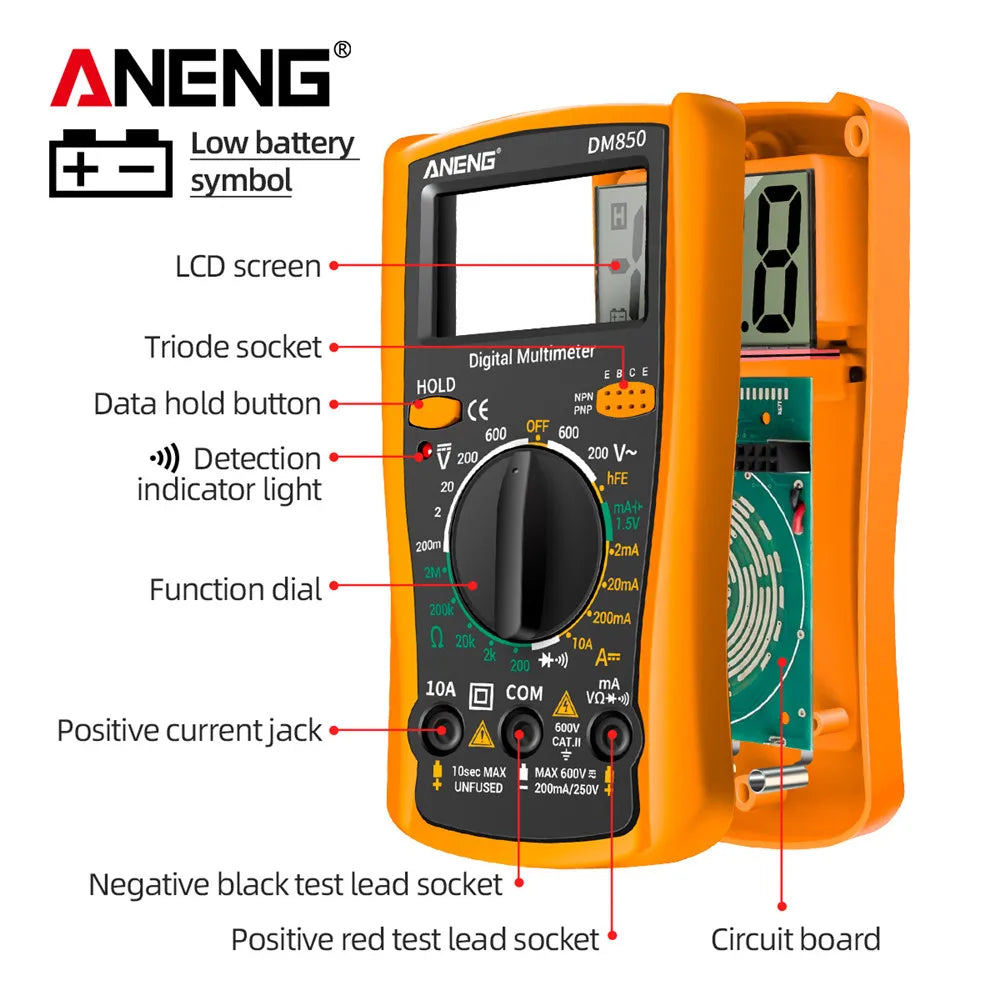 ANENG DM850 Digital Multimeter Automatic Professional 1999 Counts Auto