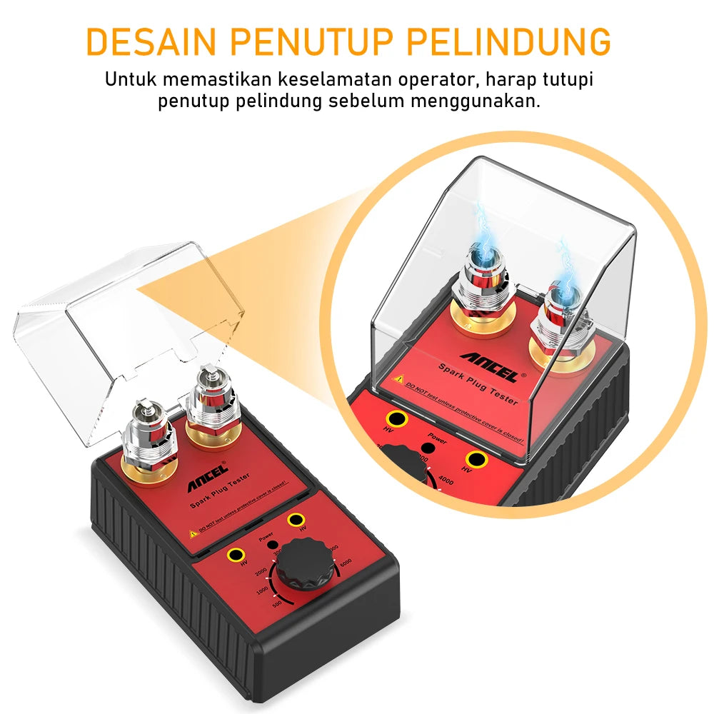 ANCEL Car Spark Plug Tester 110V 220V Ignition System Tester Double