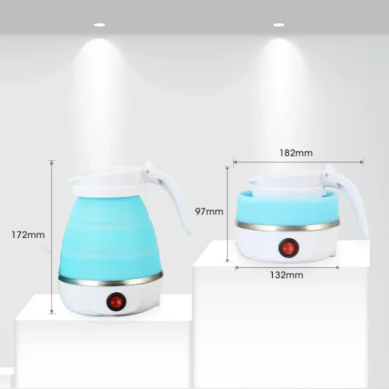 220V 0.6L Mini Folding Kettle Portable Water Heater 600W Silicone