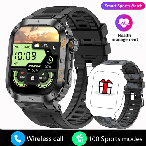 Rugged And Durable Military Smart Watch Ip68 Waterproof 2.01 '' HD