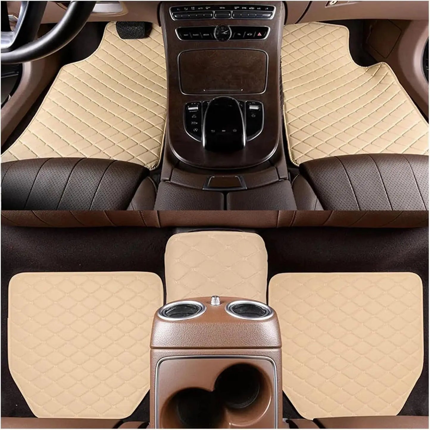 5 pcs Waterproof Leather Car Floor Mats Universal Auto Foot Pad