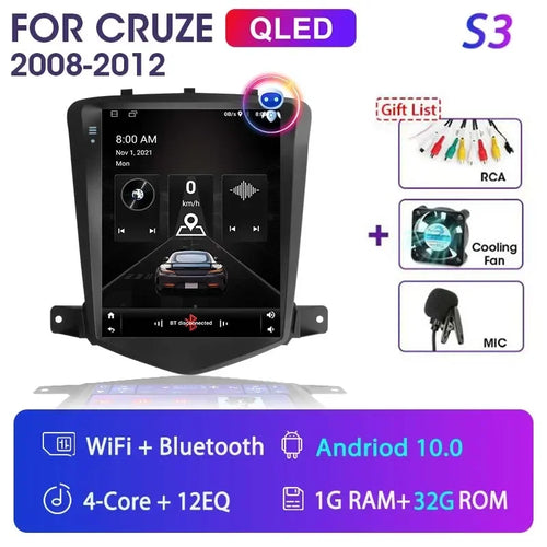 For Chevrolet Cruze 2008-2014 Carplay Android 12 Car Radio Multimedia
