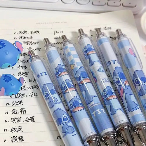 Disney 10-20 Pcs Gel Pen Cartoonstitch0.5 Lack Ink Signature Pen