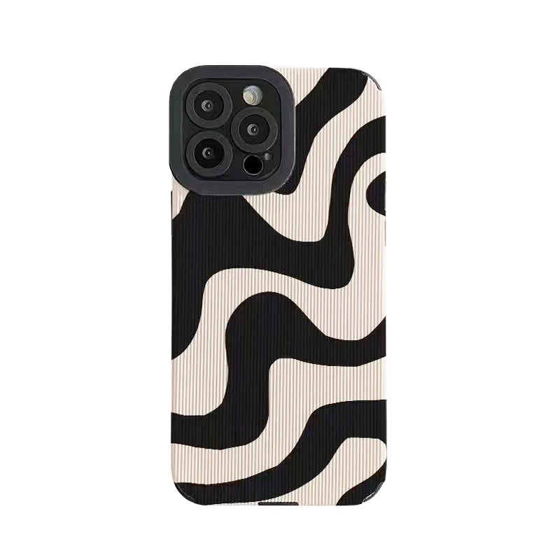 Shockproof Zebra Stripe Silicone Case For iPhone 14 15 16 Pro Max