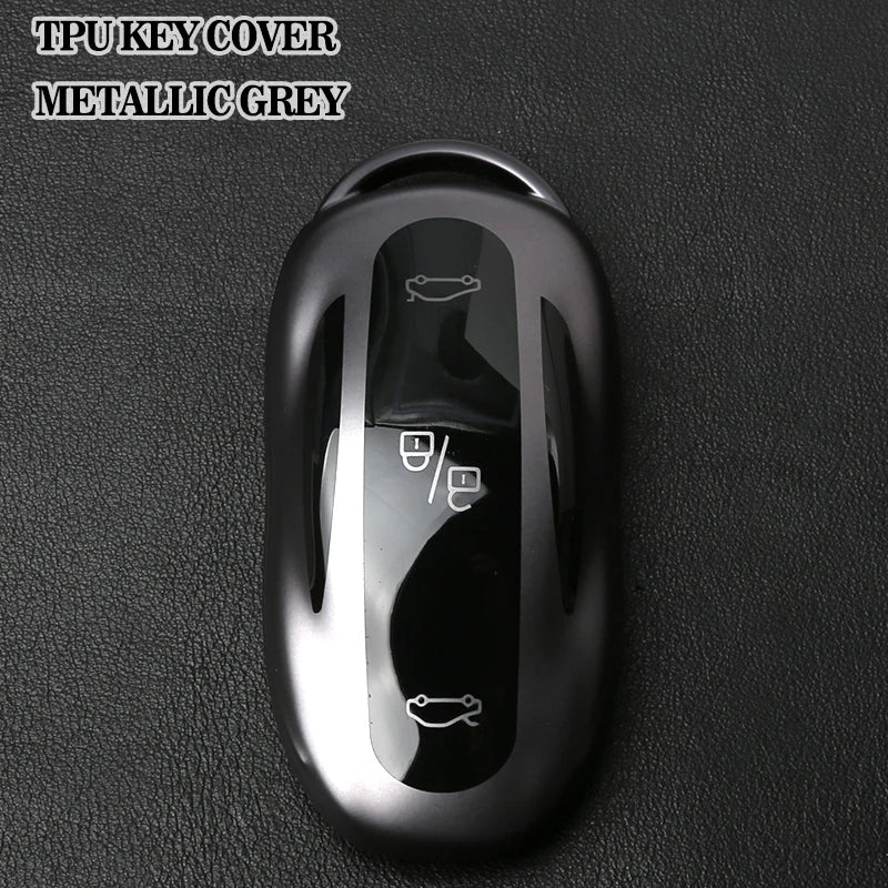 for Tesla Key Fob Cover Model 3 S Y Accessories Metallic Gray TPU Key