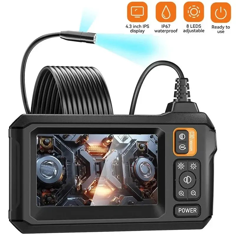 Industrial Endoscope Camera 8mm HD1080P 4.3inch IPS Screen 1080P Pipe