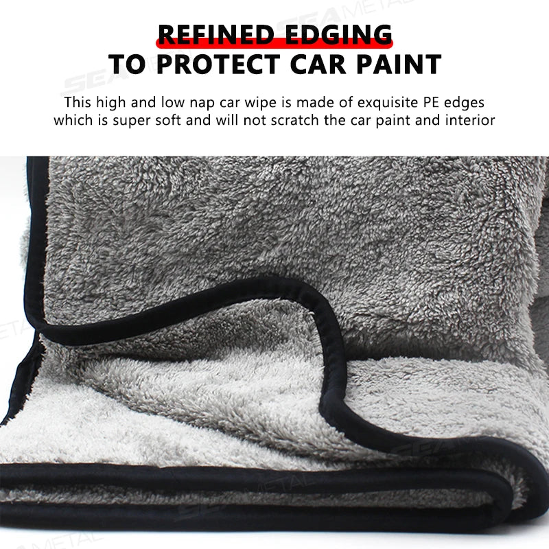SEAMETAL 120x50cm Microfiber Car Wash Towel Ultra-Soft Car Cleaning