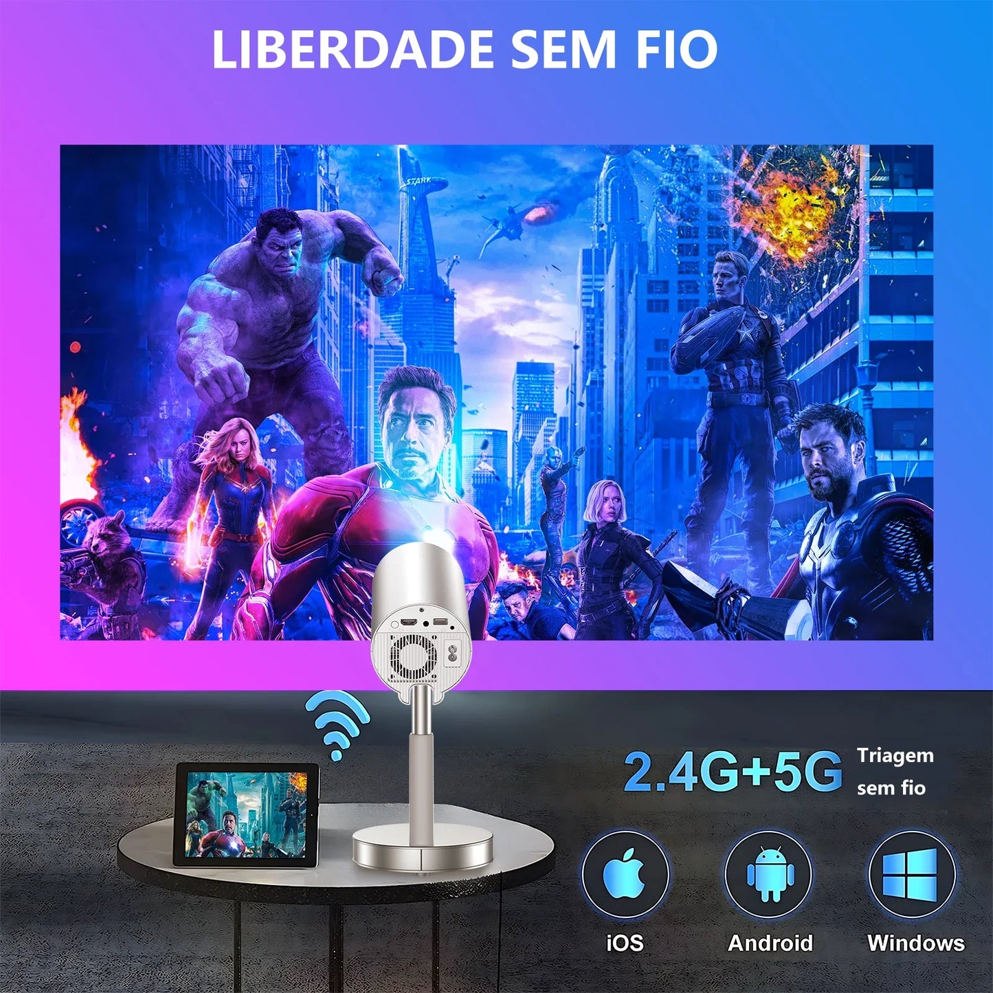 Salange X5 Mini Native 1080P HD 4K Video Projector Android WiFi