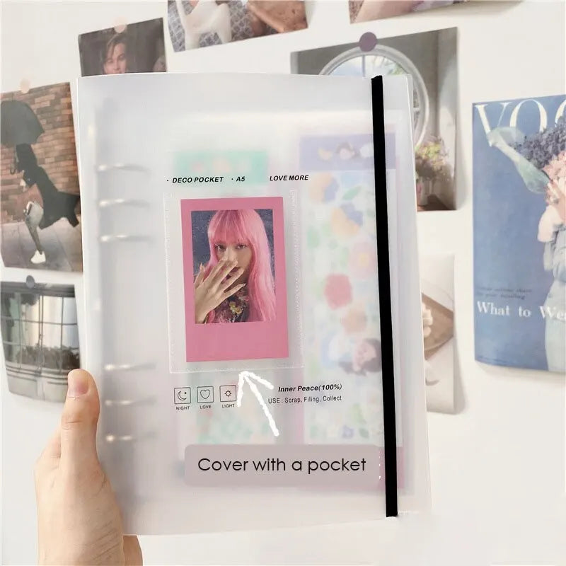 A5 Binder Ring Collect Book Korea Idol Photo Organizer Journal Diary