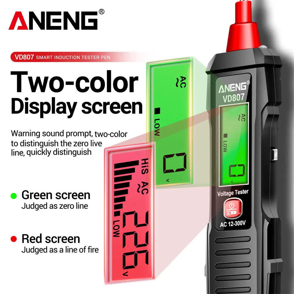 ANENG VD807 Smart Induction Tester Pen AC 12-300V Voltage Tester NCV