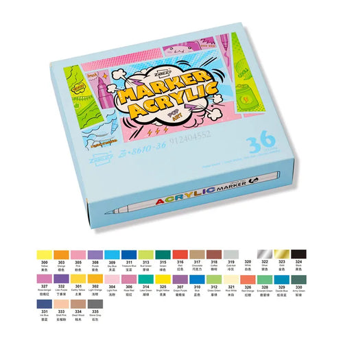 18/60Color Acrylic Paint Pens Brush Marker Pen for Artist Rock