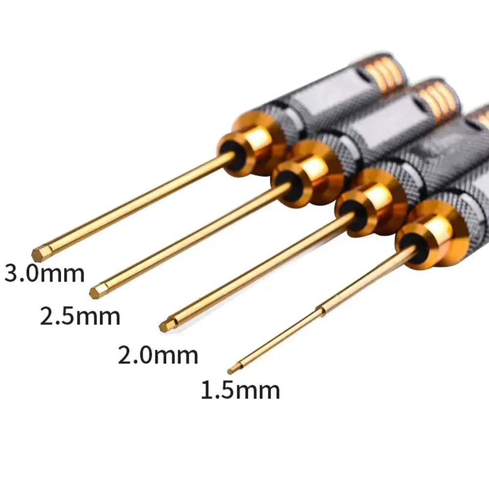 4PCS RC Tools Hex Screw Driver Set Titanium Plating Hardened 1.5 2.0