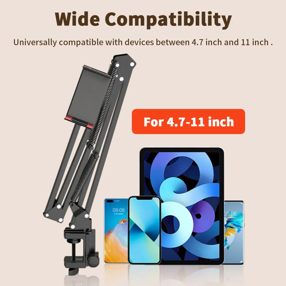 Tablet Holder for Bed with 90cm Metal Arm 360° Rotating Bed Tablet