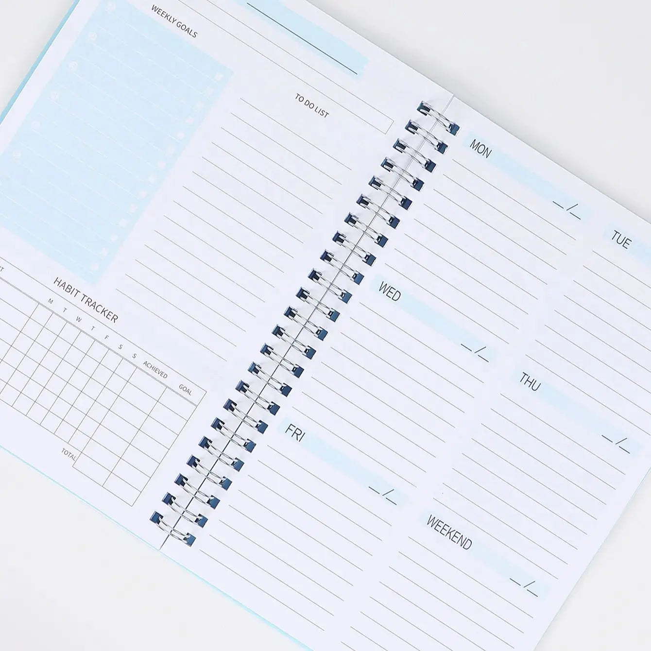 Undated Weekly Planner A5 Weekly Goals Spiral Binding Notebook Planner