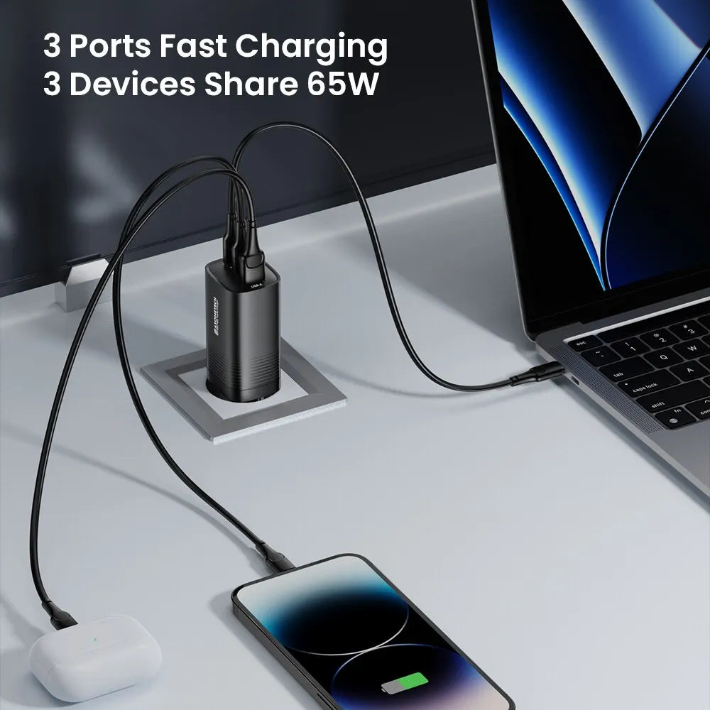ASOMETECH GaN USB Type C Charger 65W 45W PPS PD QC4.0 Quick Charger