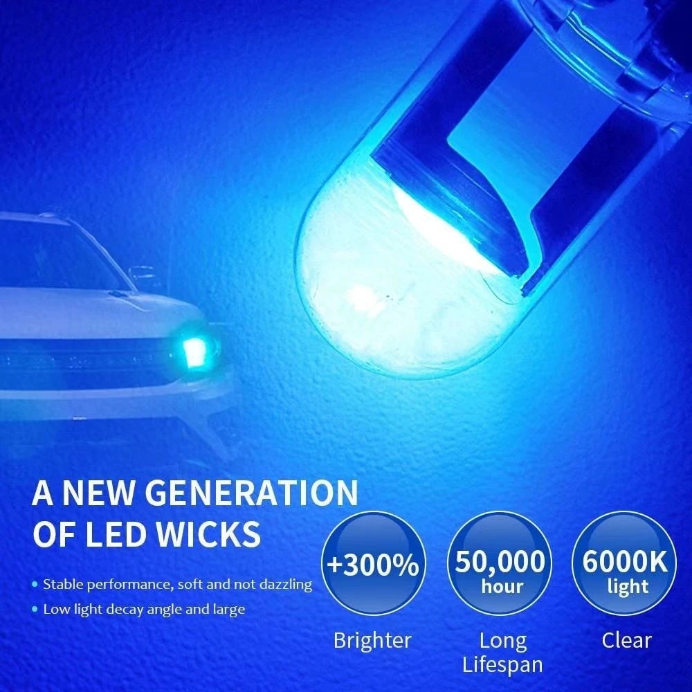Car LED T10 W5W Canbus Glass COB 6000k Reading Dome Lamp Marker Wedge