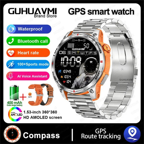 Outdoor Professional GPS Trajectory Smart Watch 1.5" HD Screen