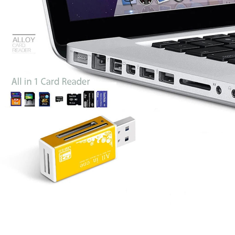 Alloy Card Reader 4 Ports USB2.0 Micro SD TF M2 MS Pro Duo MMC SDHC DV