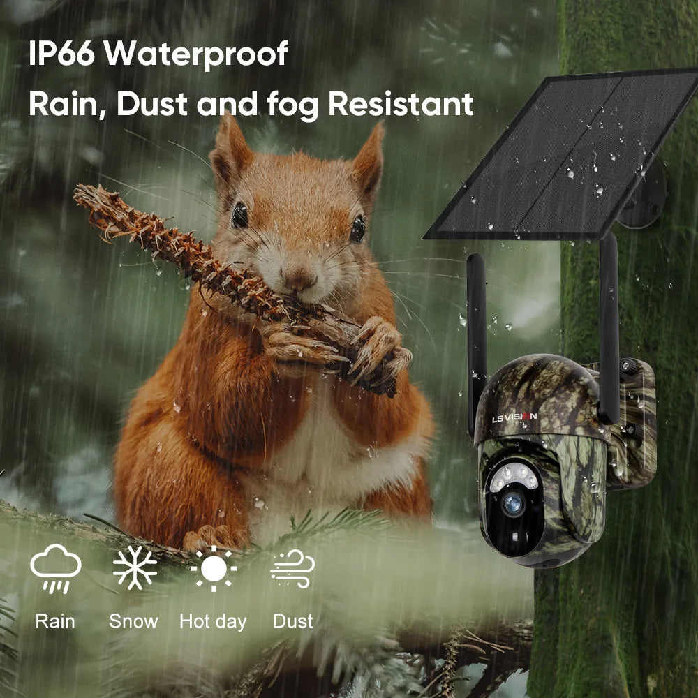 LS VISION 4G SIM Solar Security Cameras Wireless Outdoor  2K HD Video