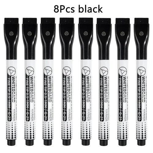 8 Colors 0.5mm Magnetic Dry Erase Markers Whiteboard Marker Pen Office