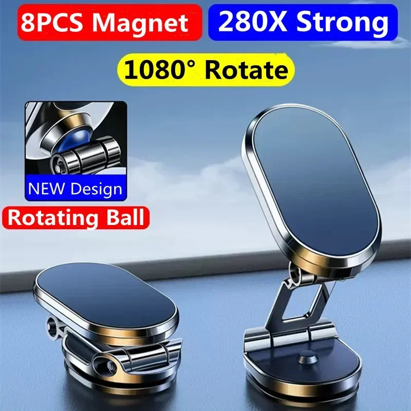 1080° Rotation Foldable Car Magnetic Phone Holder Universal Air Vent