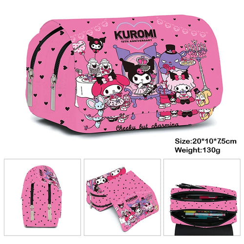 Printing Kuromi Double-layer Pencil Bag Primary and Secondary School