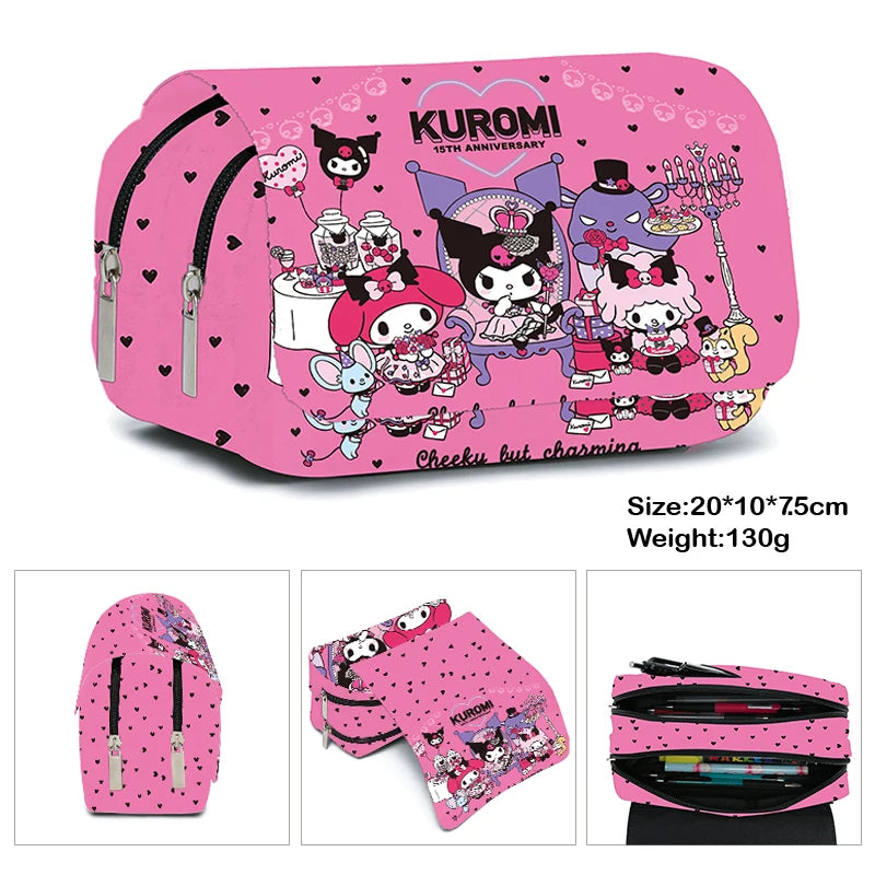 Printing Kuromi Double-layer Pencil Bag Primary and Secondary School