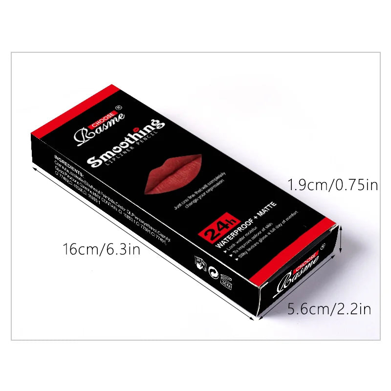 12 pcs Long-Lasting Lipstick Set with Professional Lip Liner Pencil