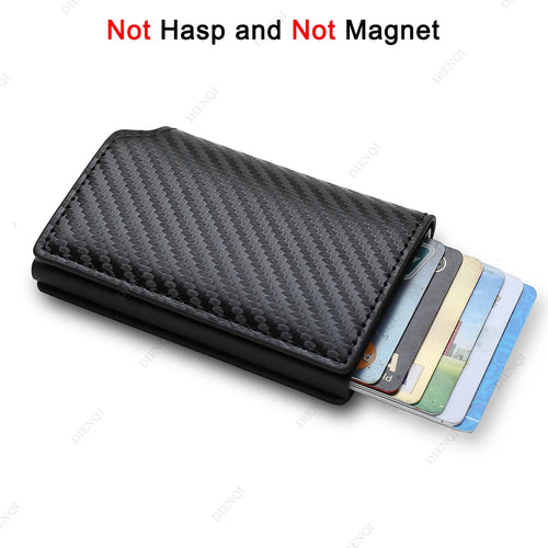 Rfid Aluminum Men Wallet Card Holders Purse Carbon Fiber Men Business