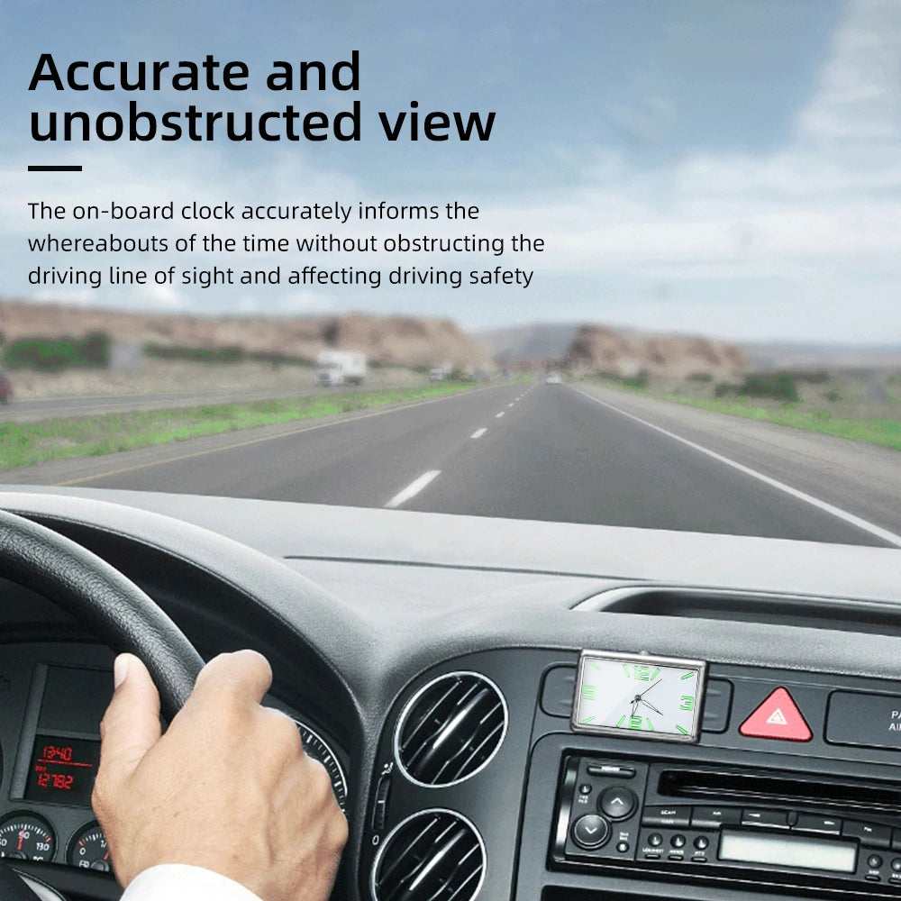 Auto Fashion Square Watch Car Clock Interior Decoration Self-adhesive