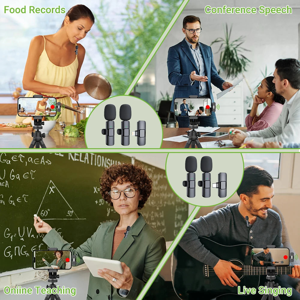 Basix 2.4G Wireless Lavalier Microphone Portable Audio Video Recording