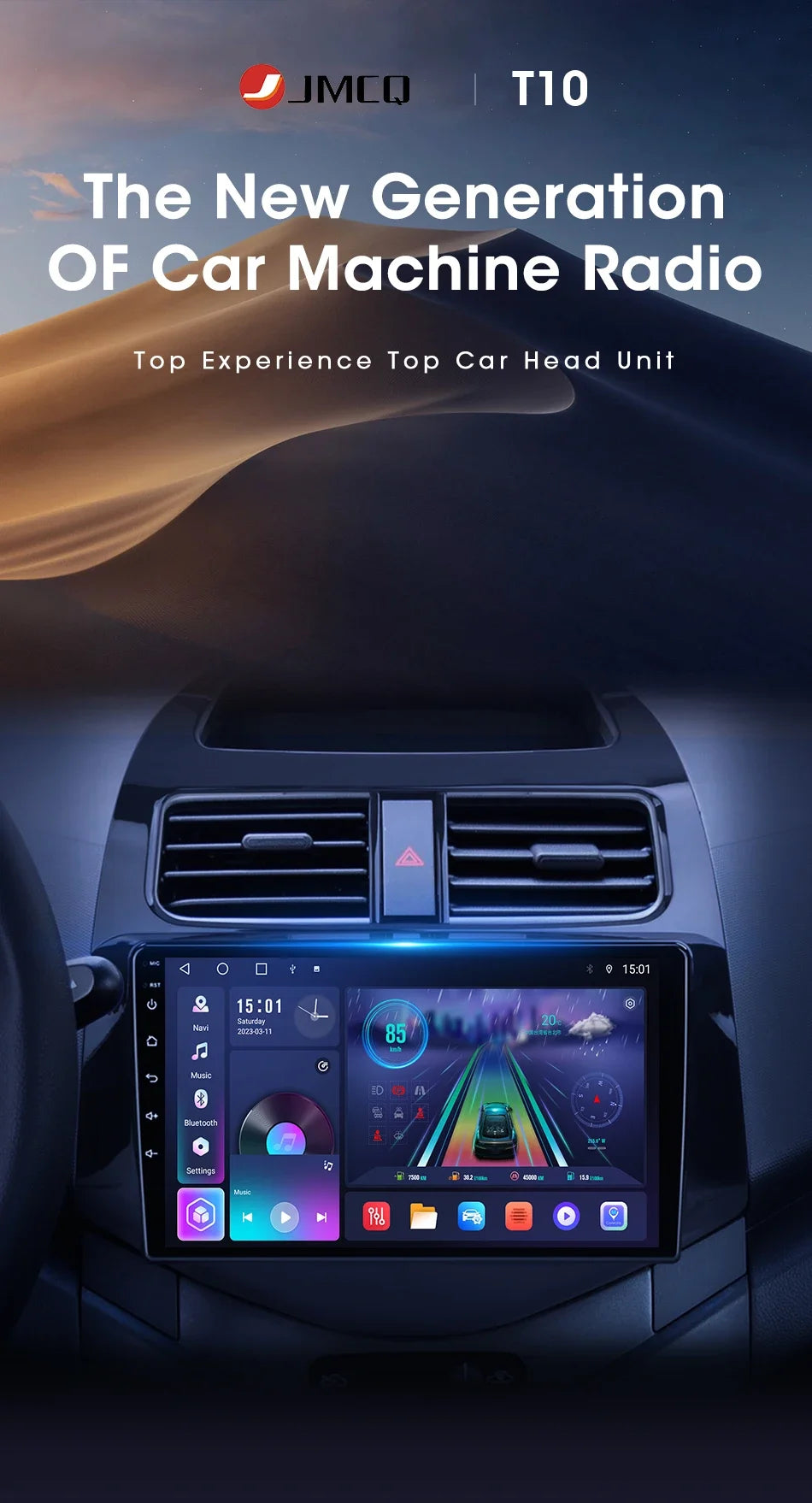 JMCQ 9" Car Stereo Radio For Chevrolet Spark Beat Matiz Creative 2010