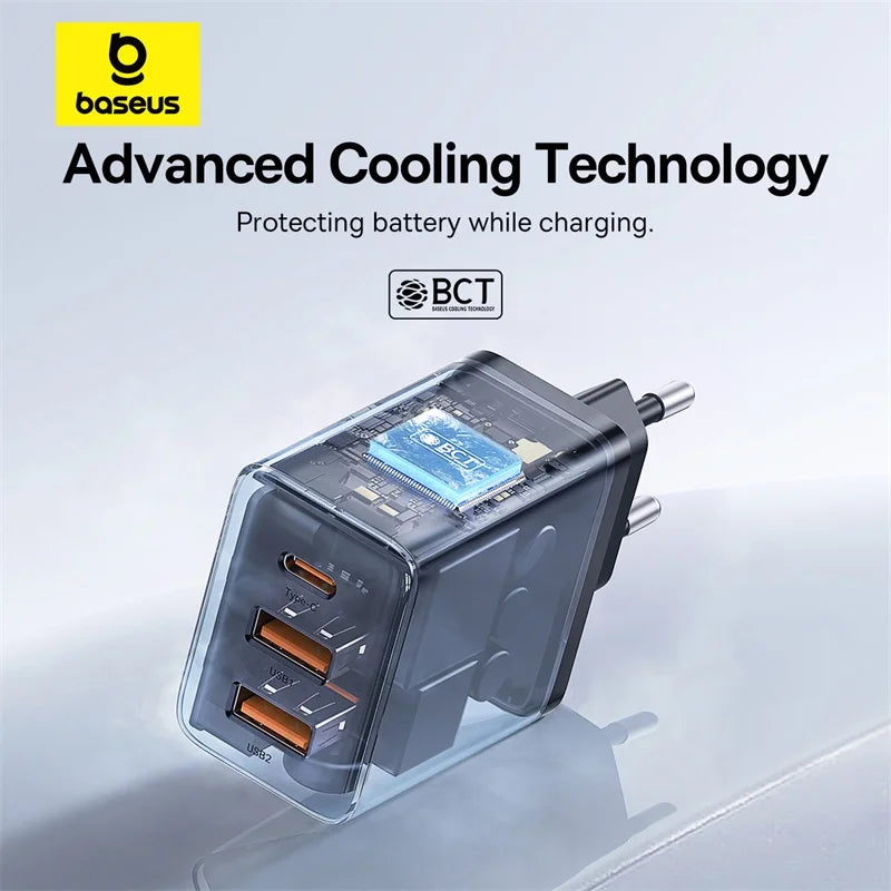 Baseus 30W USB Charger QC3.0 PD3.0 Type C PD Fast Charging 3 Ports