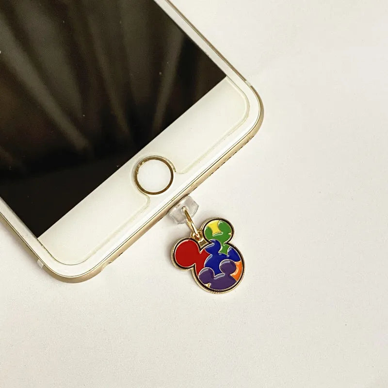 MINISO Minnie Mickey Metal Phone Anti-Dust Plug For iPhone Samsung